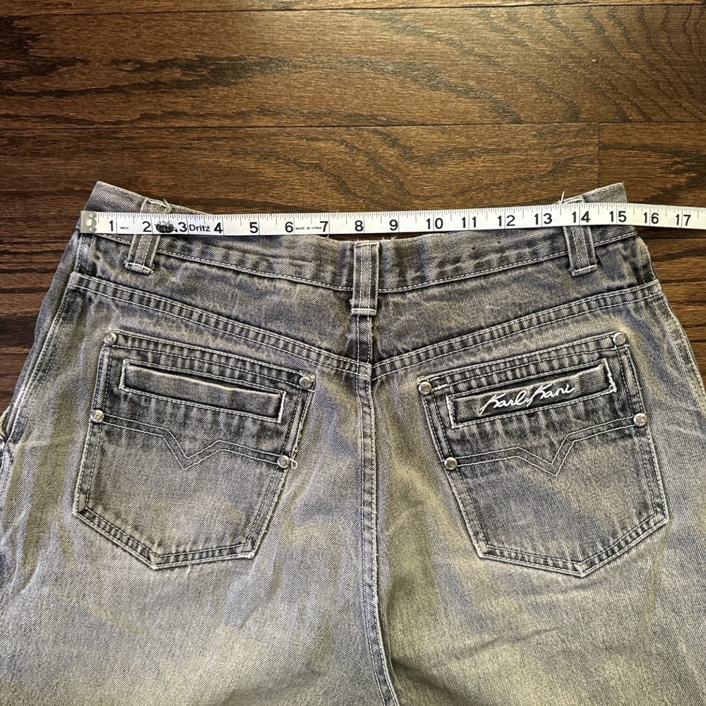Y2K Karl Kani Jeans 90's Mens W32 L32 Grey Wash Distressed Retro‎ Worn Baggy Fit - Picture 8 of 10